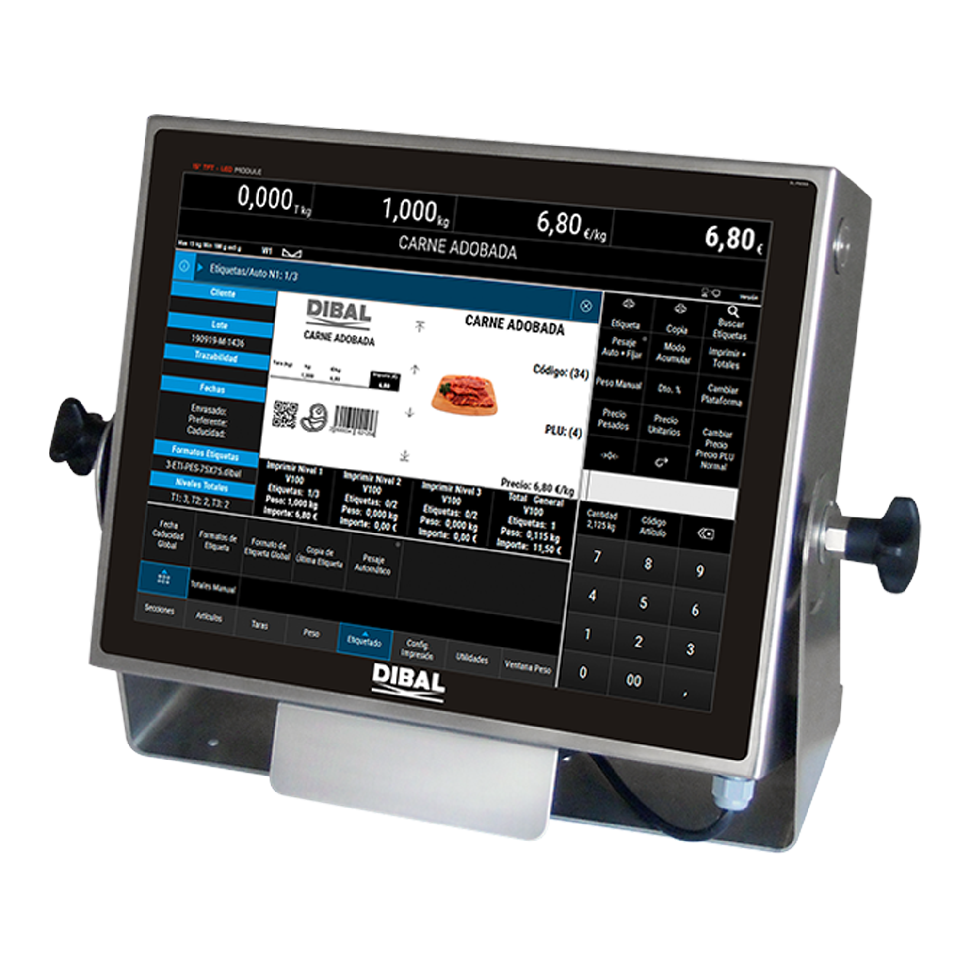 Indicador de Peso DIBAL PC VT-1200